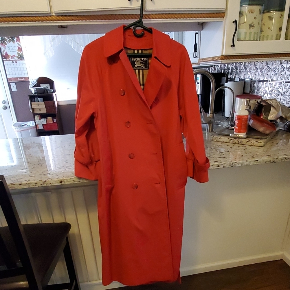 Red Burberry Ladies long trench coat